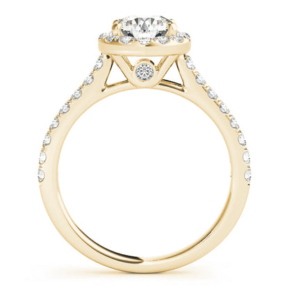 14K Yellow Gold Engagement Rings Halo Round With 0.31 TCW Diamond (Lab Grown VS-SI1, E/F/G)