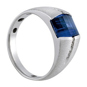 14K White Gold Gents Ring Color With 0.10 TCW Diamond (SI2, H-I)