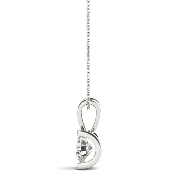 14K White Gold Pendants Solitaires With 0.25 TCW Diamond ()