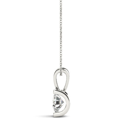 14K White Gold Pendants Solitaires With 0.25 TCW Diamond ()
