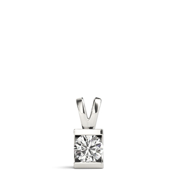 14K White Gold Pendants Solitaires With 0.25 TCW Diamond ()
