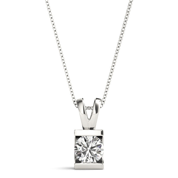 14K White Gold Pendants Solitaires With 0.25 TCW Diamond ()