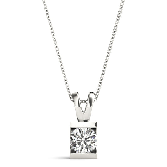 14K White Gold Pendants Solitaires With 0.25 TCW Diamond ()