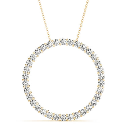 14K Yellow Gold Pendants Circle With 0.49 TCW Diamond (SI2, H-I)