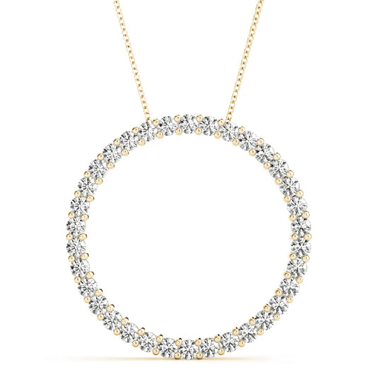 14K Yellow Gold Pendants Circle With 0.49 TCW Diamond (SI2, H-I)
