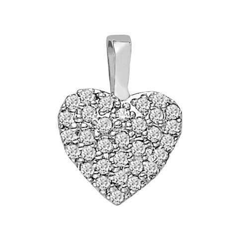 14K White Gold Pendants Heart With 0.66 TCW Diamond (SI2, H-I)