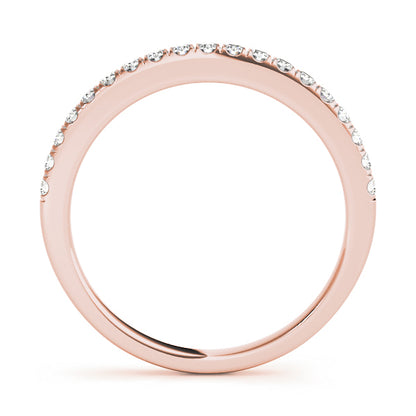 14K Rose Gold Wedding Band With 0.19 TCW Diamond (SI1-SI2, G-H)