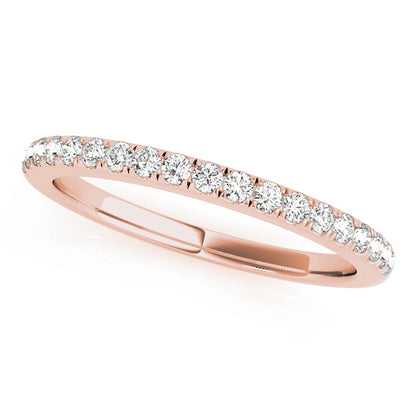 14K Rose Gold Wedding Band With 0.19 TCW Diamond (SI1-SI2, G-H)