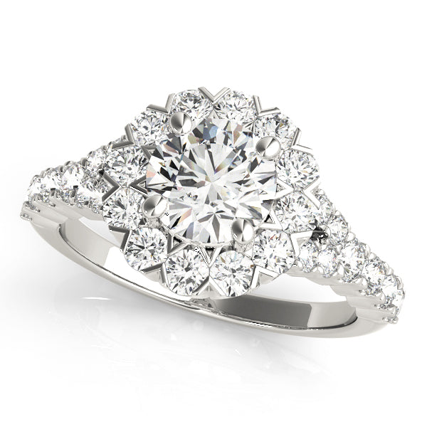 14K White Gold Engagement Ring With 0.21 TCW Diamond (SI1-SI2, G-H)