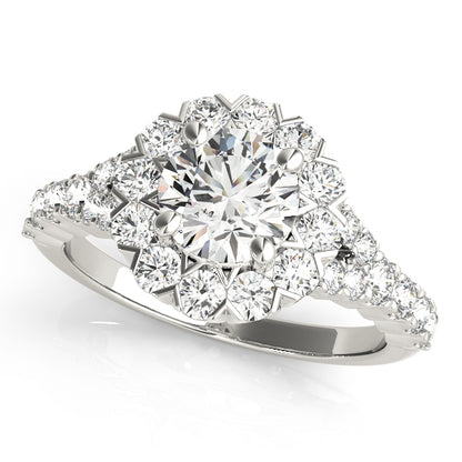 14K White Gold Engagement Ring With 0.21 TCW Diamond (SI1-SI2, G-H)