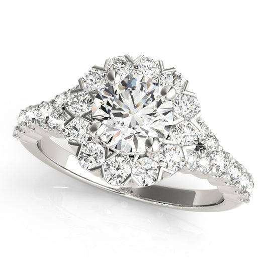 14K White Gold Engagement Ring With 0.21 TCW Diamond (SI1-SI2, G-H)