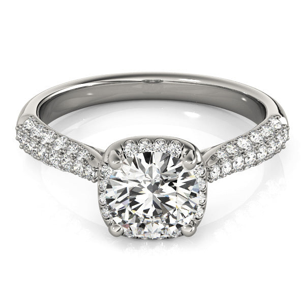 14K White Gold Engagement Rings Multirow With 0.23 TCW Diamond (I1, H-I)