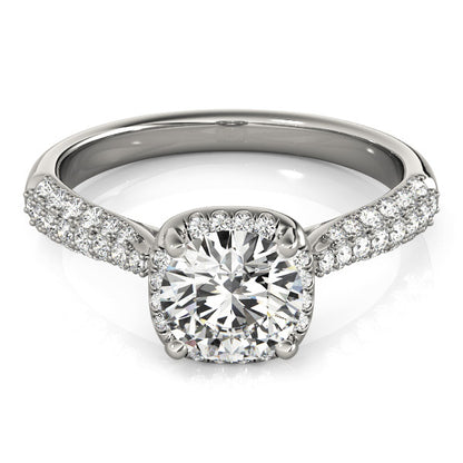 14K White Gold Engagement Rings Multirow With 0.23 TCW Diamond (I1, H-I)