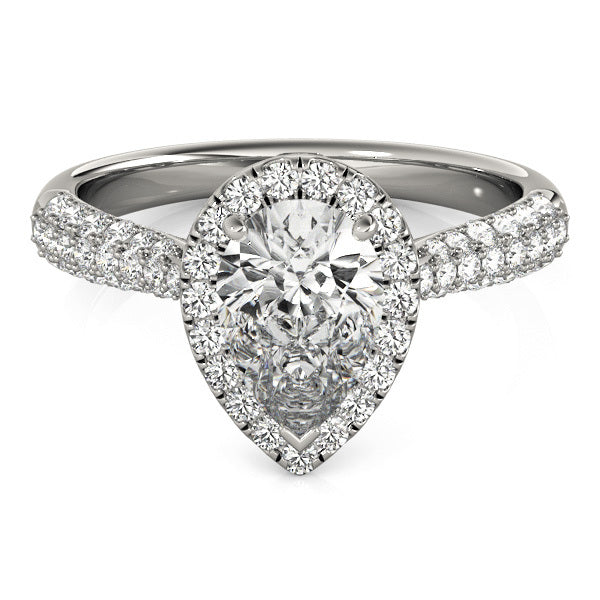 14K White Gold Engagement Rings Multirow With 0.38 TCW Diamond (SI1-SI2, G-H)
