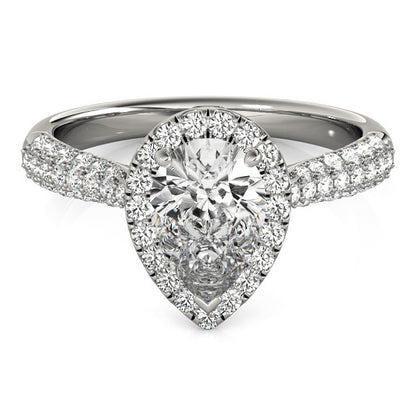 14K White Gold Engagement Rings Multirow With 0.38 TCW Diamond (SI1-SI2, G-H)
