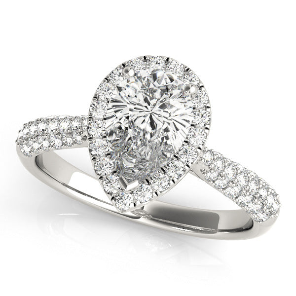 14K White Gold Engagement Rings Multirow With 0.38 TCW Diamond (SI1-SI2, G-H)