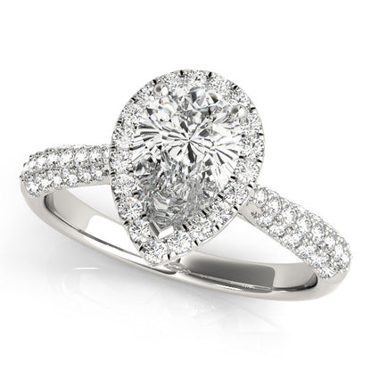 14K White Gold Engagement Rings Multirow With 0.38 TCW Diamond (SI1-SI2, G-H)