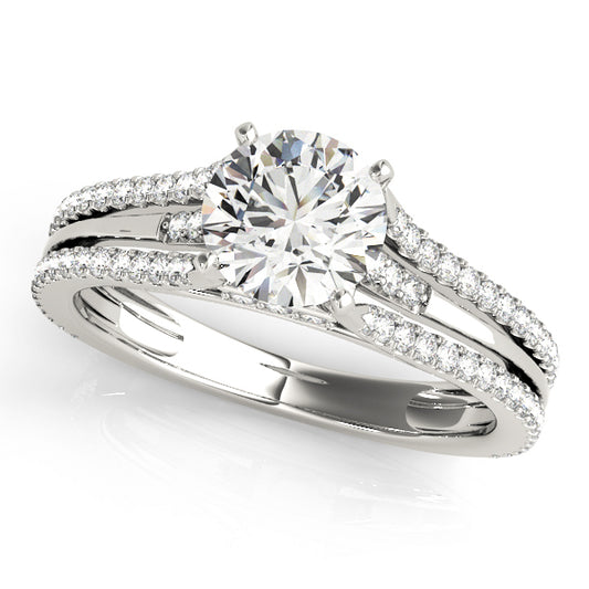 14K White Gold Engagement Ring With 0.34 TCW Diamond (I1, H-I)