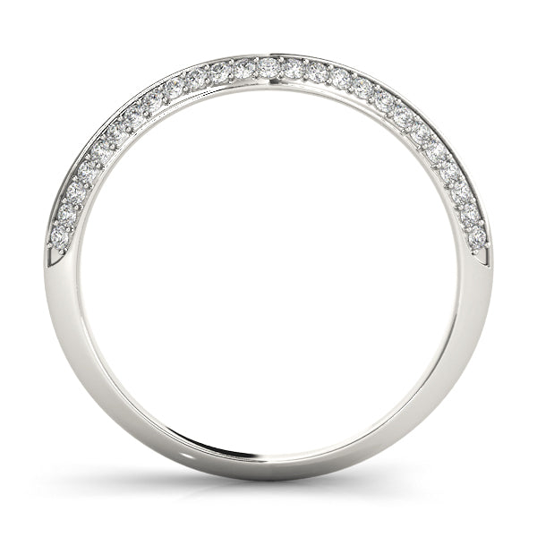 14K White Gold Wedding Band With 0.20 TCW Diamond (SI1-SI2, G-H)