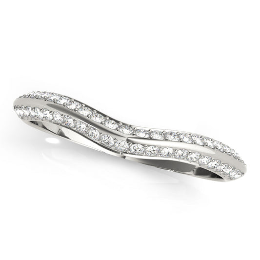 14K White Gold Wedding Band With 0.20 TCW Diamond (SI1-SI2, G-H)