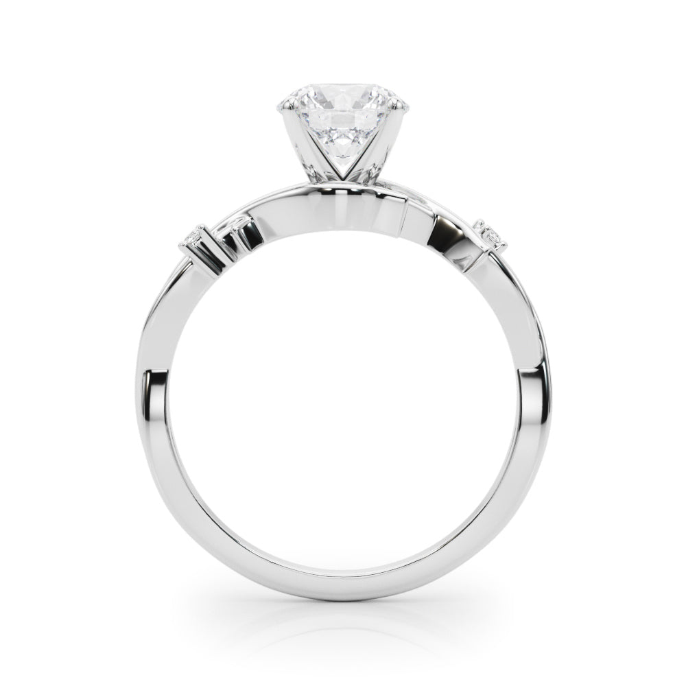 14K White Gold Engagement Rings With 0.02 TCW Diamond (SI1-SI2, G-H)