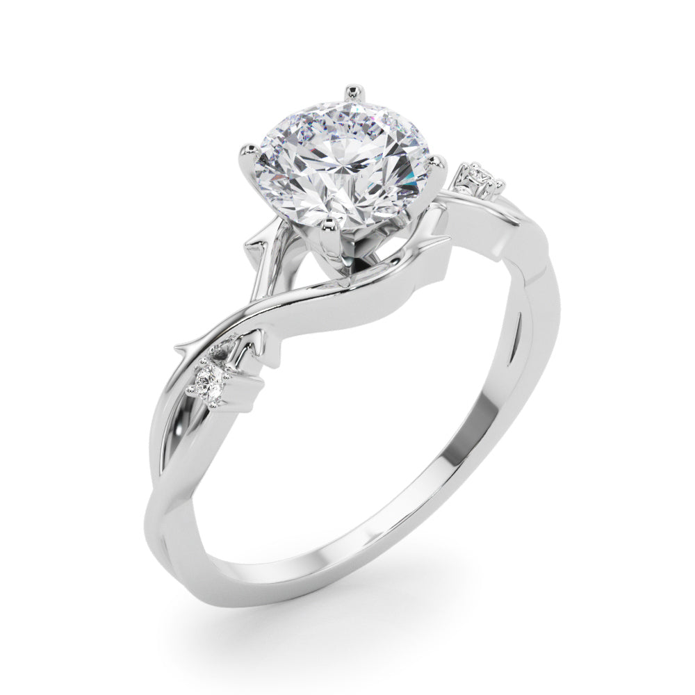 14K White Gold Engagement Rings With 0.02 TCW Diamond (SI1-SI2, G-H)