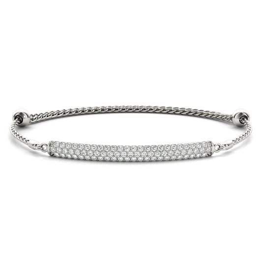 14K White Gold 3 Row Diamond Bracelet With 0.73 TCW Diamond (SI2, H-I)