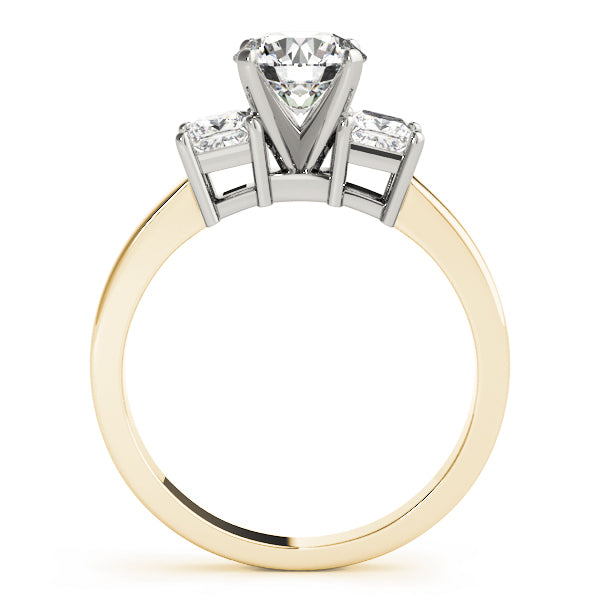 14K Yellow Gold Engagement Rings 3 Stone Princess With 0.20 TCW Diamond (SI1-SI2, G-H)