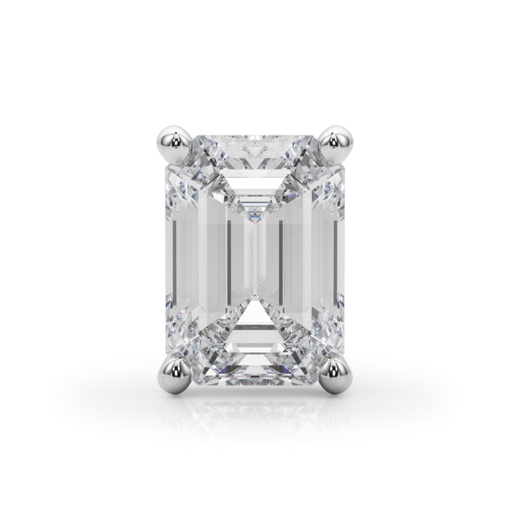 14K White Gold Hidden Halo Emerald Cut Head With 1.59 TCW Diamond (SI1-SI2, G-H)