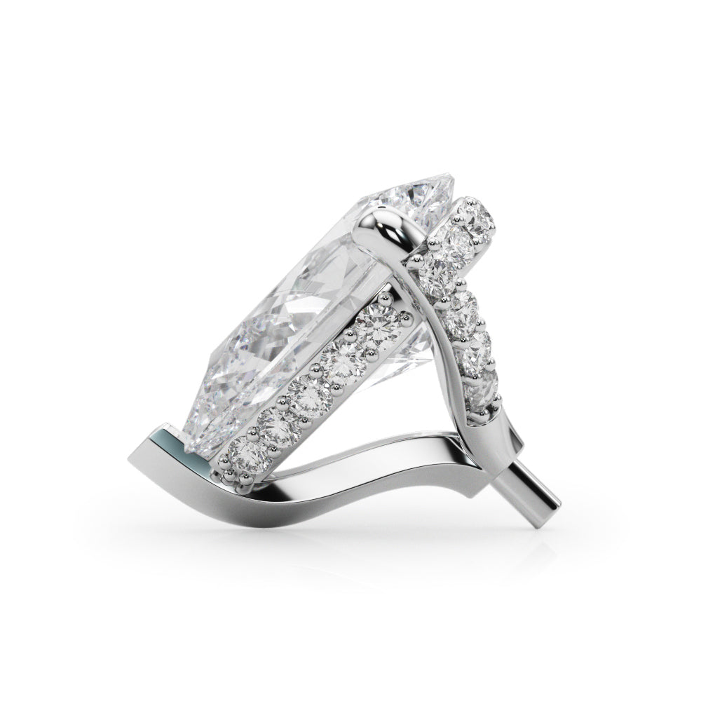 14K White Gold Hidden Halo Pear Center With 0.76 TCW Diamond (SI1-SI2, G-H)