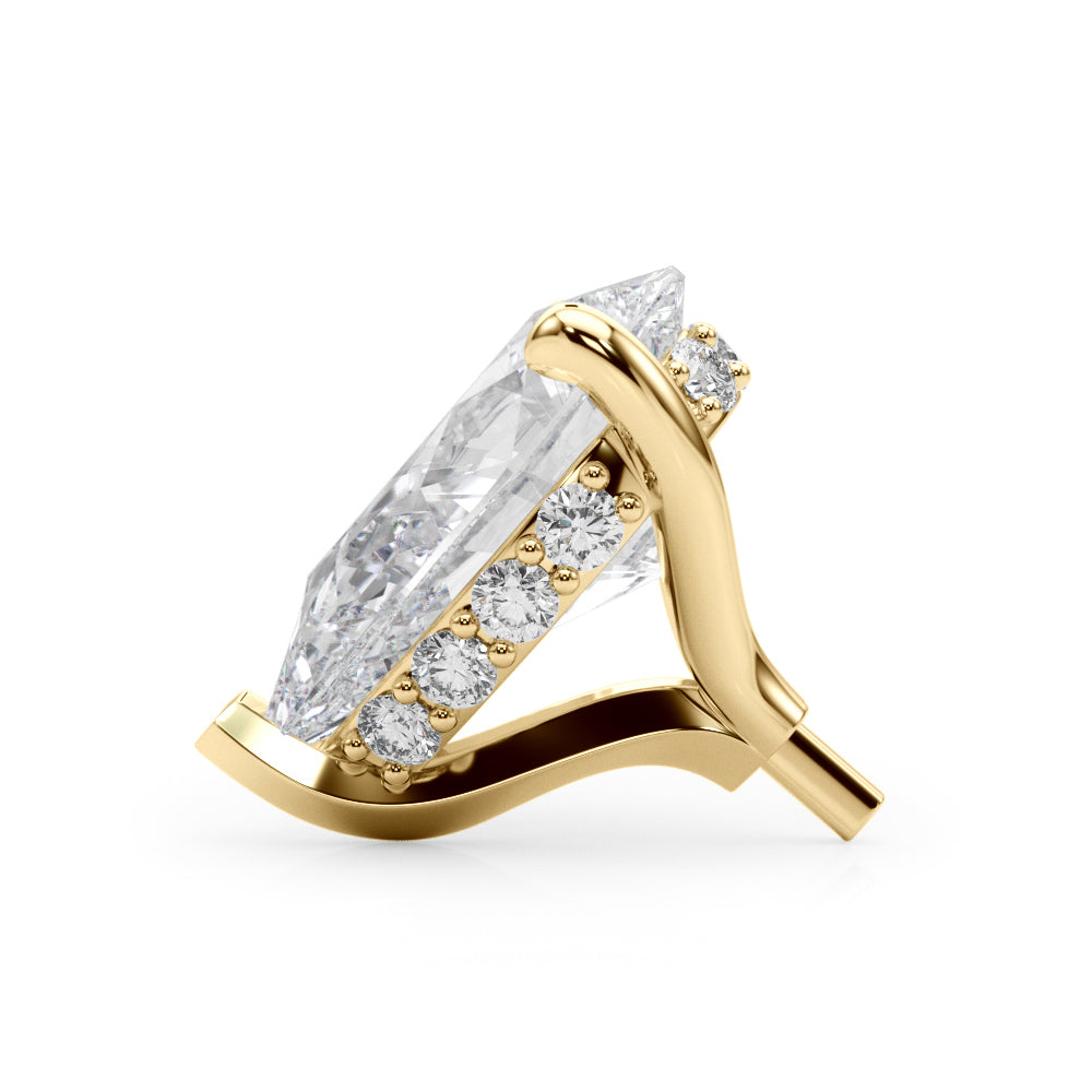14K Yellow Gold Hidden Halo Pear Center With 0.48 TCW Diamond (SI1-SI2, G-H)