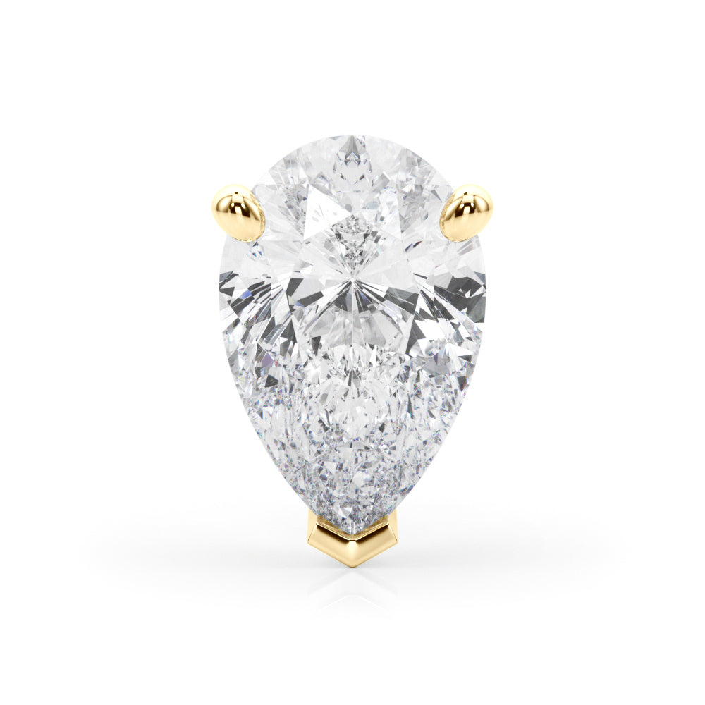 14K Yellow Gold Hidden Halo Pear Center With 0.48 TCW Diamond (SI1-SI2, G-H)