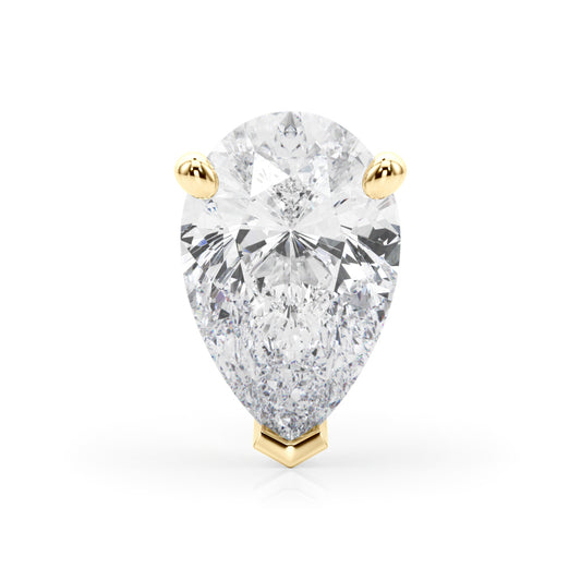 14K Yellow Gold Hidden Halo Pear Center With 0.48 TCW Diamond (SI1-SI2, G-H)