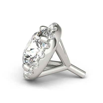 14K White Gold Round Halo Head With 1.36 TCW Diamond (SI1-SI2, G-H)