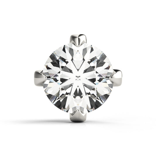 14K White Gold Round Pave Head With 0.56 TCW Diamond (SI1-SI2, G-H)