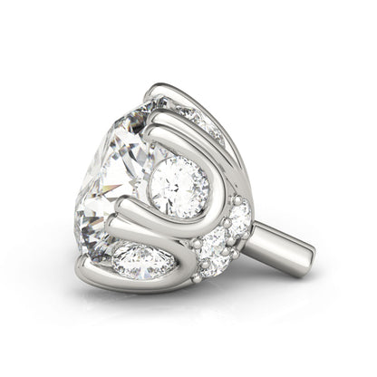 14K White Gold Round Designer Head With 1.26 TCW Diamond (SI1-SI2, G-H)