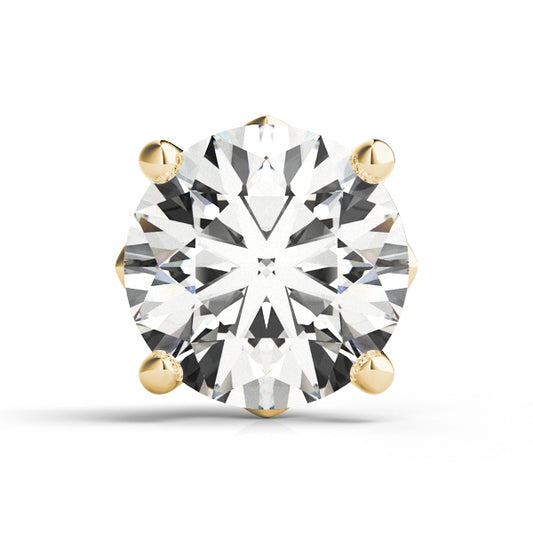 14K Yellow Gold 4 Prong Round Leaf Accent With 0.52 TCW Diamond (SI1-SI2, G-H)