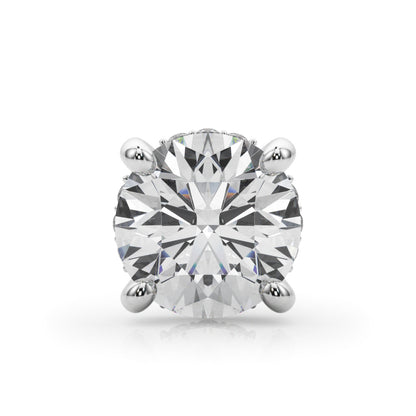 14K White Gold Hidden Halo Round Head With 0.82 TCW Diamond (SI1-SI2, G-H)