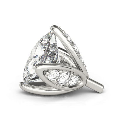 14K White Gold Princess Petal Head With 0.86 TCW Diamond (SI1-SI2, G-H)