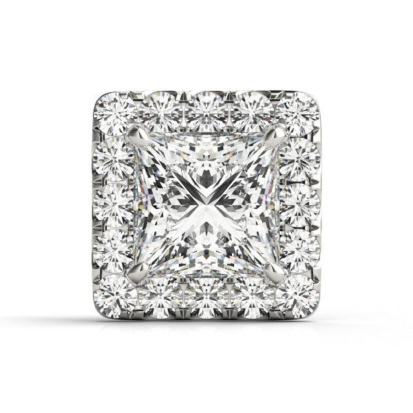 14K White Gold Princess Cut Halo Head With 1.82 TCW Diamond (SI1-SI2, G-H)