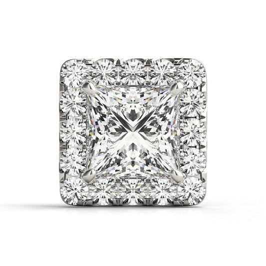 14K White Gold Princess Cut Halo Head With 1.82 TCW Diamond (SI1-SI2, G-H)