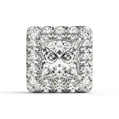 14K White Gold Princess Cut Halo Head With 1.23 TCW Diamond (SI1-SI2, G-H)