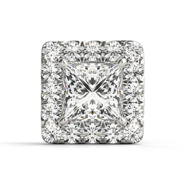 14K White Gold Princess Cut Halo Head With 1.99 TCW Diamond (SI1-SI2, G-H)