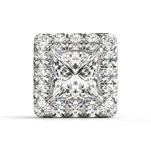14K White Gold Princess Cut Halo Head With 1.99 TCW Diamond (SI1-SI2, G-H)