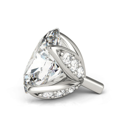 14K White Gold Oval Petal Head With 2.11 TCW Diamond (SI1-SI2, G-H)