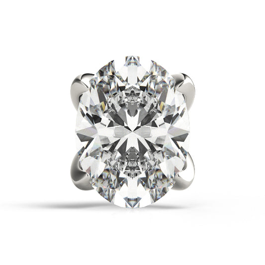 14K White Gold Oval Petal Head With 2.11 TCW Diamond (SI1-SI2, G-H)