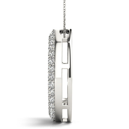 14K White Gold Pendants Circle With 0.25 TCW Diamond (SI2, H-I)