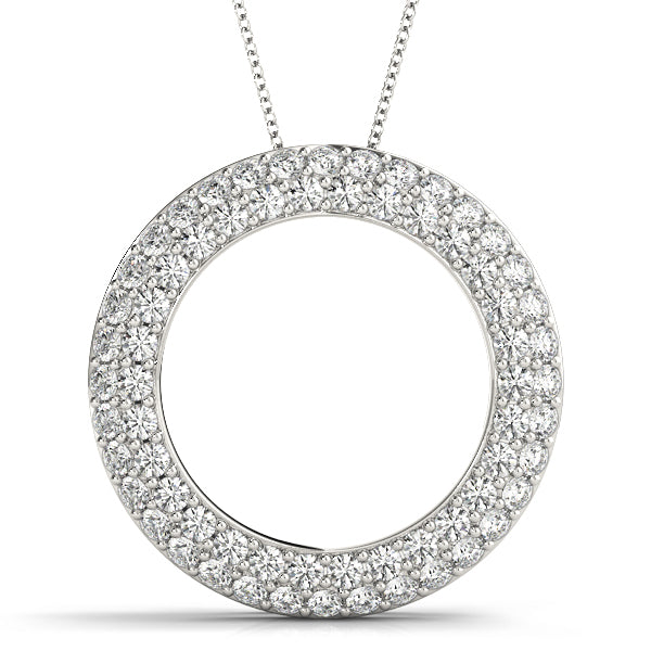 14K White Gold Pendants Circle With 0.25 TCW Diamond (SI2, H-I)