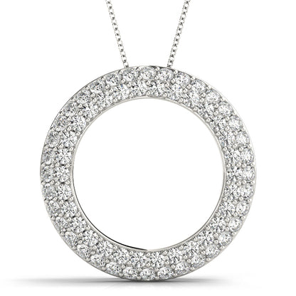 14K White Gold Pendants Circle With 0.25 TCW Diamond (SI2, H-I)