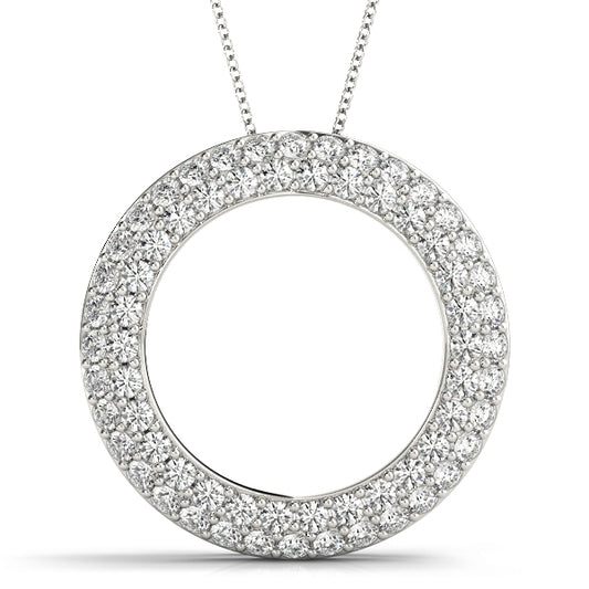 14K White Gold Pendants Circle With 0.25 TCW Diamond (SI2, H-I)